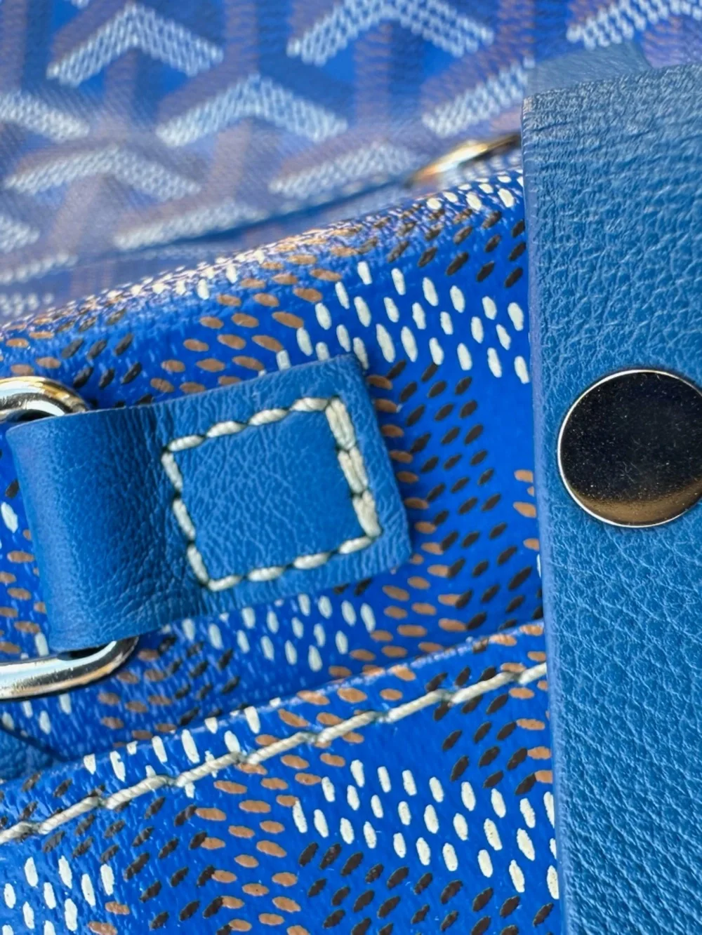 Genuine GOYARD Goyardine Sky Blue Anjou Reversible Mini Tote Bag
